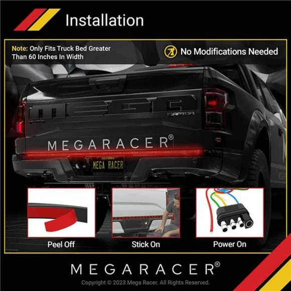 Triple Row 60 " LED Tailgate Light Bar - 270 Pcs LED Diodes, Waterproof, 1 Pc - Picture 5 of 6